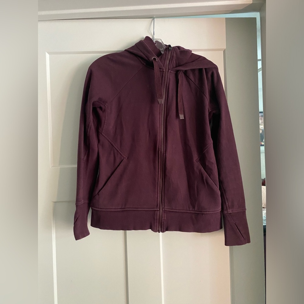 ATHLETA PLUM ZIPPERED HOODIE - PETITE SMALL